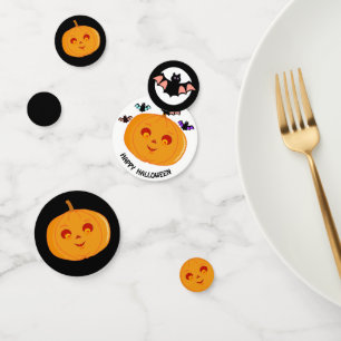 Hallowen pumpkins & bats confetti