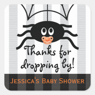 Hallowen Spider Baby Shower Thank You Stickers