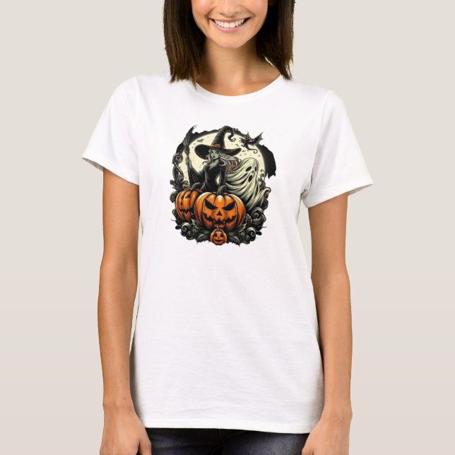 Hallowen Witch Design T-Shirt (Front)