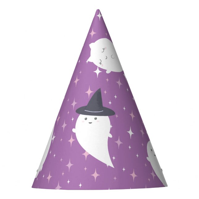 Hallowen Witch Ghost Birthday Party Hat (Front)