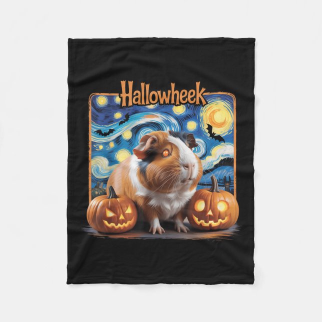 Hallowheek Guinea G Halloween Art  Fleece Blanket (Front)