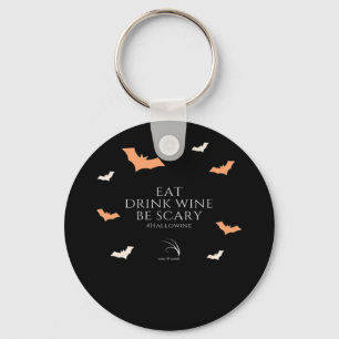 Hallowine Halloween Quote Eat Drink Key Ring