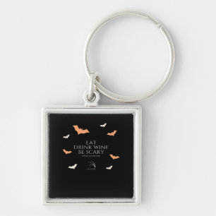 Hallowine Halloween Quote Eat Drink Key Ring