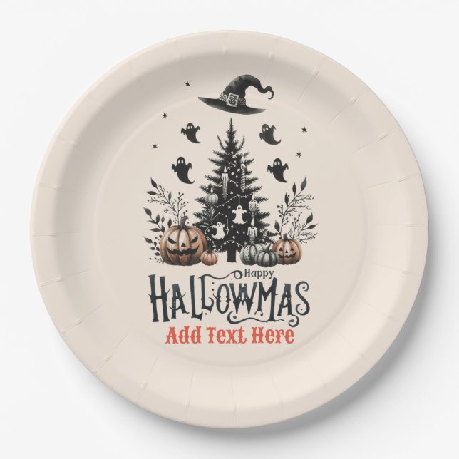 Hallowmas Halloween Christmas Mashup Paper Plate (Front)