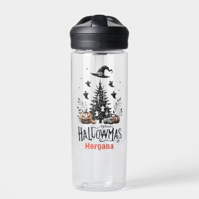 Hallowmas Halloween Christmas Mashup Water Bottle (Front)