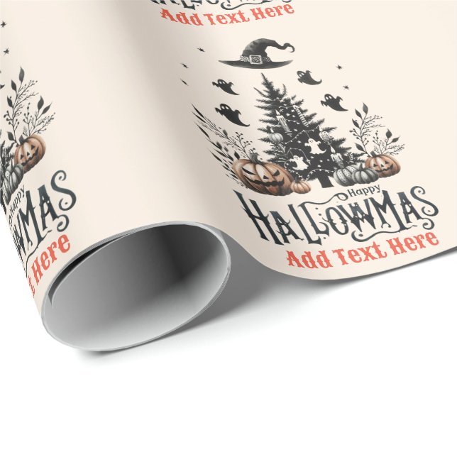 Hallowmas Halloween Christmas Mashup Wrapping Paper (Roll Corner)