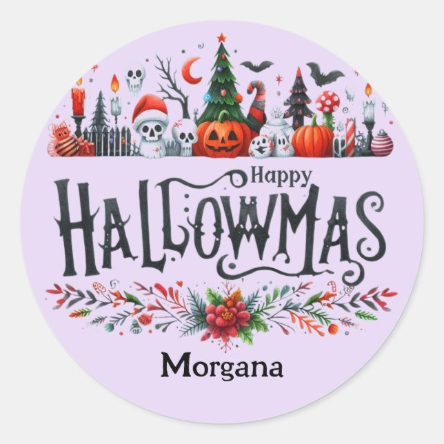 Hallowmas Stickers Halloween Christmas Mashup (Front)