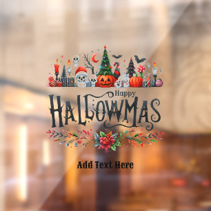 Hallowmas WINDOW DECOR Halloween Christmas Mashup  Window Cling