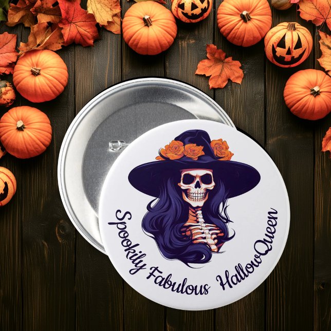 HallowQueen Witch Illustration Halloween 7.5 Cm Round Badge (HallowQueen Witch Illustration Halloween Button)