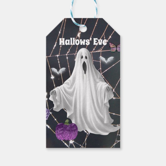 Hallows'  Eve Ghost Gift Tags (Front)