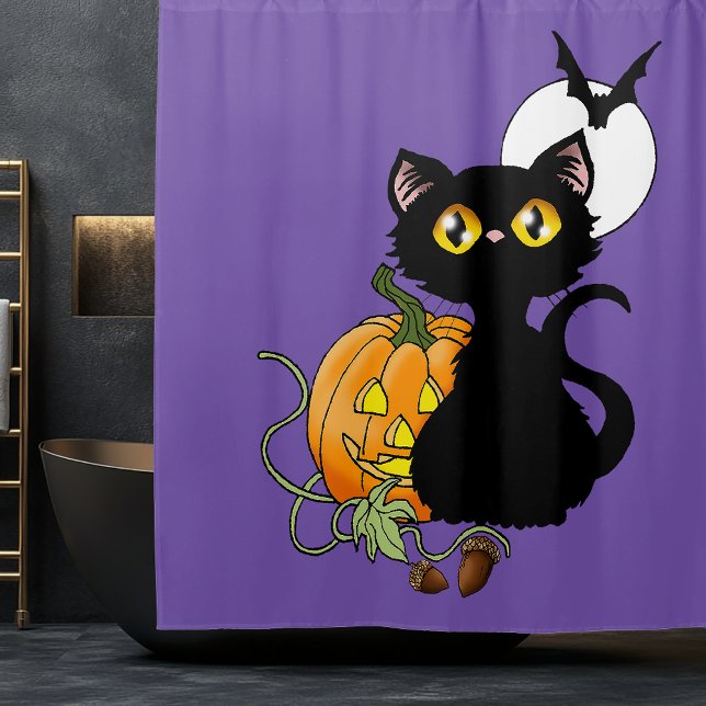 Hallow's Eve Kitty Shower Curtain (Creator Uploaded)
