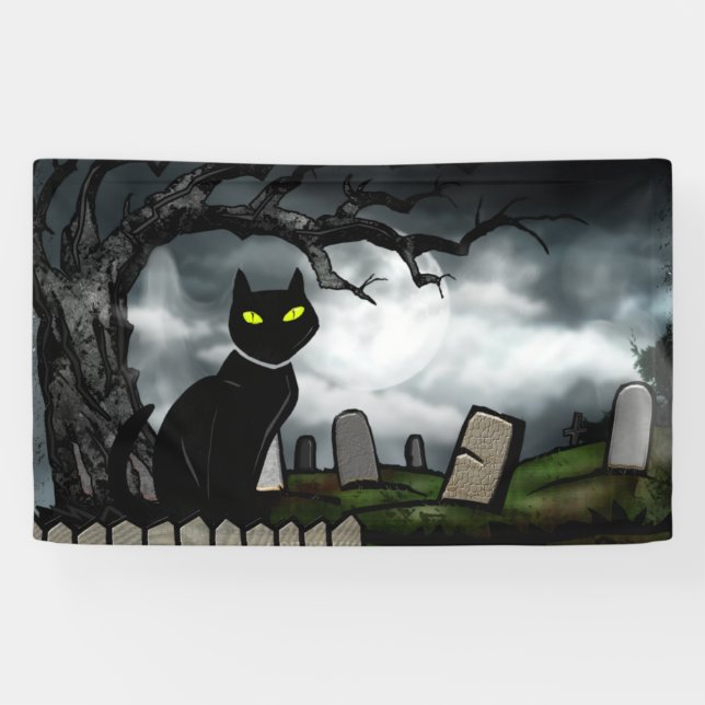 Hallows Graveyard Halloween Banner (Horizontal)
