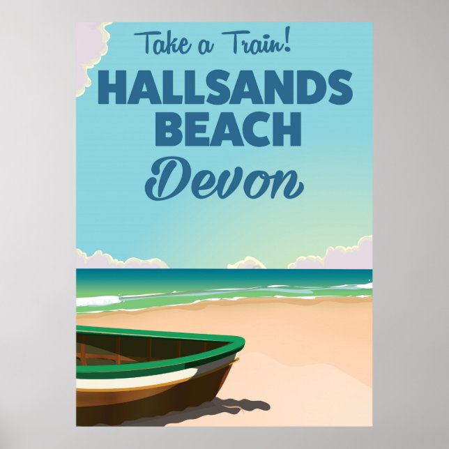 Hallsands Beach Devon beach travel poster (Front)
