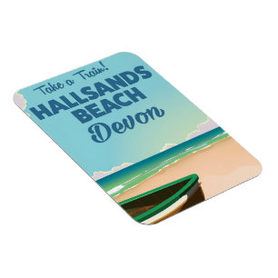 Hallsands Beach Devon beach travel poster Magnet