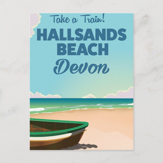 Hallsands Beach Devon beach travel poster Postcard (Front)