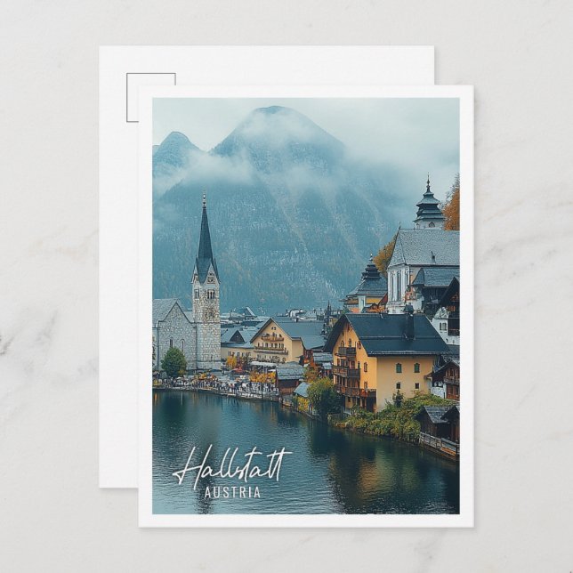 Hallstatt Austria Beautiful Tourist Place Postcard (Front/Back)