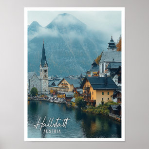 Hallstatt Austria Beautiful Tourist Place Poster