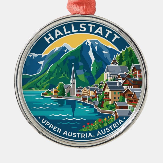 Hallstatt Austria Metal Tree Decoration (Front)