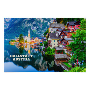 Hallstatt, Austria Mountain Lake View Poster