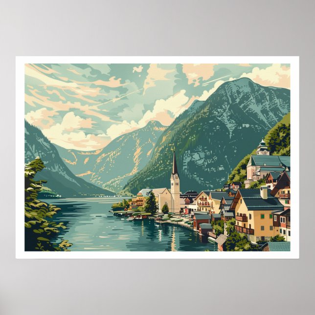 Hallstatt, Austria Vintage Poster (Front)