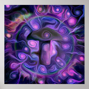 Hallucinogenic mushroom poster