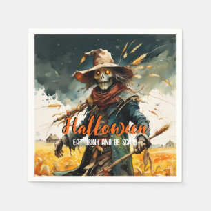 Hallween Eat Drink and Be Scary Scarecrow Napkin