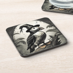 Hallween Puffin bird Coaster