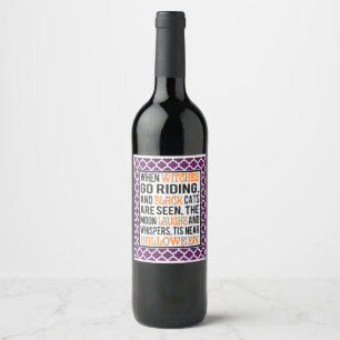 Hallween Sayings, Halloween Party Wine Label