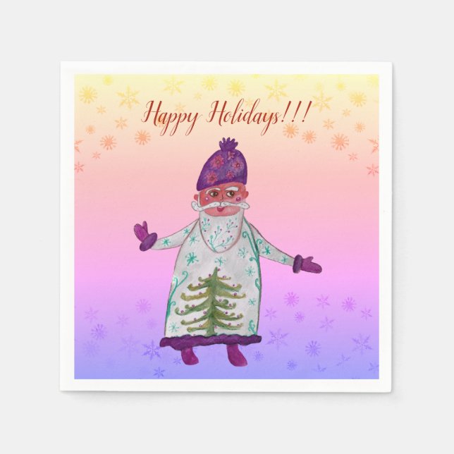 Hally Holidays Santa Claus  Napkins (Front)