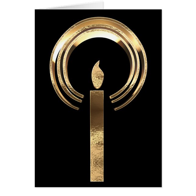 Halo around Candle Flame Black and Gold Christmas (Front)