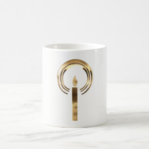 Halo around Candle Flame Elegant Gold Christmas Coffee Mug