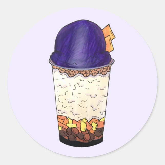 Halo-Halo (Haluhalo) Filipino Hawaiian Shave Ice Classic Round Sticker (Front)