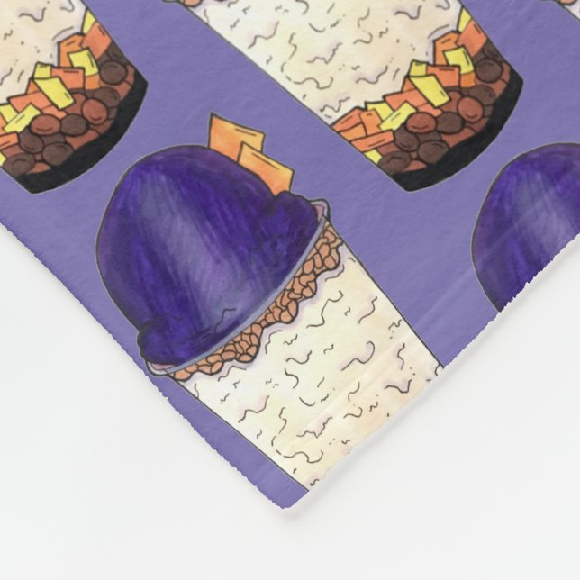 Halo-Halo (Haluhalo) Filipino Hawaiian Shave Ice Fleece Blanket (Corner)