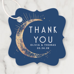 Halo Moon Celestial Mystical Blue Thank You Favour Tags