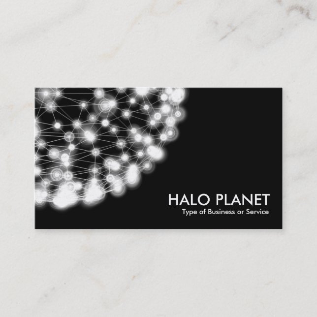 Halo Planet - Black Business Card (Front)