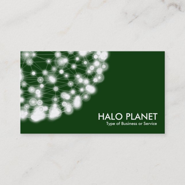 Halo Planet - Dark Green Business Card (Front)