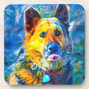 Halo: Portrait of a German Shepherd Coaster