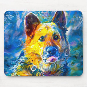 Halo:  Portrait of a German Shepherd  Mouse Mat