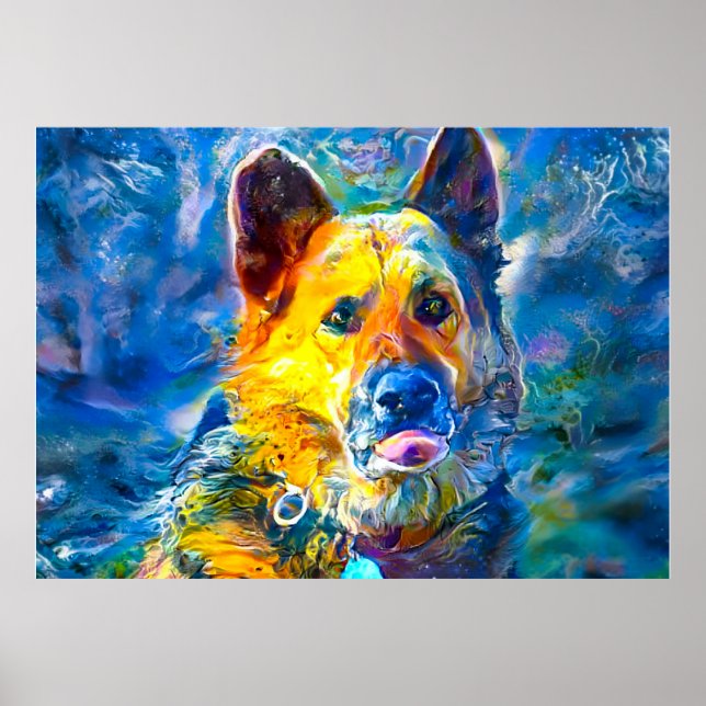 Halo:  Portrait of a German Shepherd  Poster (Front)
