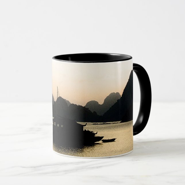 Halong Bay, Sunset, Vietnam Art (Holiday) Mug (Front Right)