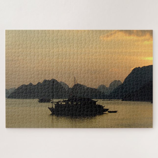 Halong Bay, Sunset & Vietnam /Ladscapes Asia Jigsaw Puzzle (Horizontal)