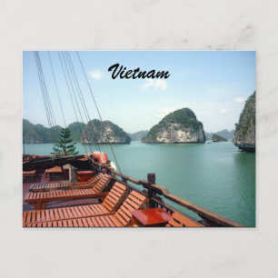 halong boat postcard