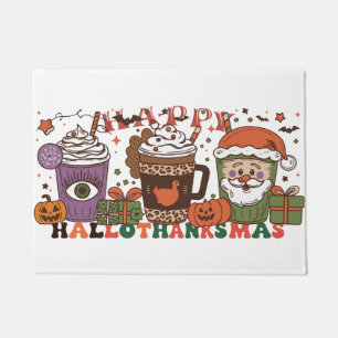 "HaloThanksMas" Meaningful Gift for Holiday Season Doormat