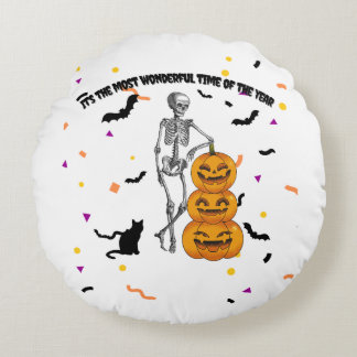Haloween "It's the most wonderful time"  Round Cushion