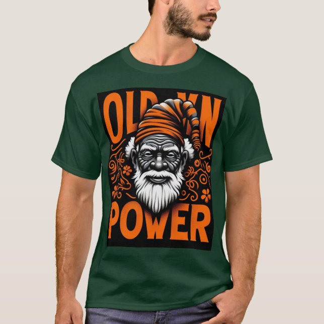 haloween old man power T-Shirt (Front)