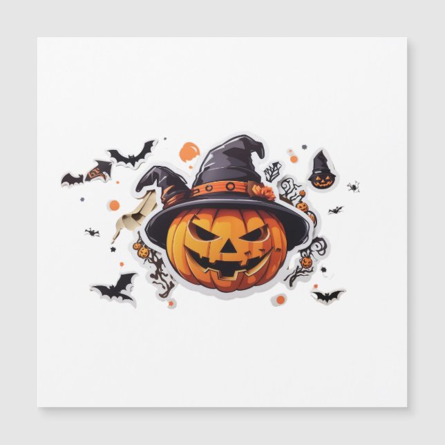 Haloween Pumpkin Head Sticker Transparent  (Front)