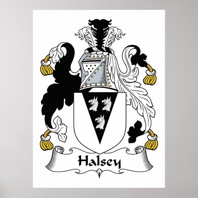 Halsey Family Crest Poster (Front)