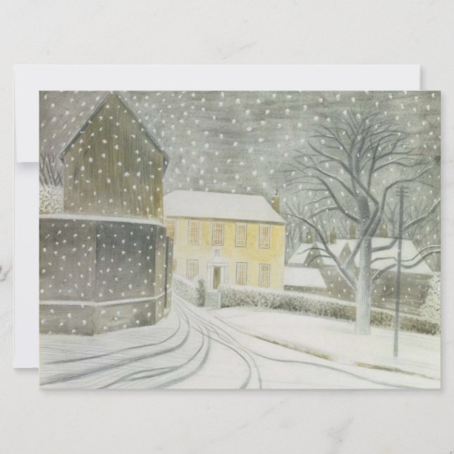 Halstead Road in Snow (by Eric Ravilious) Card (Front)