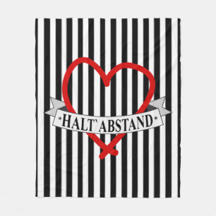 HALT ABSTAND mit Herz Fleece Blanket