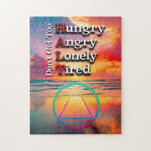 HALT Recovery Slogan Sunrise Jigsaw Puzzle